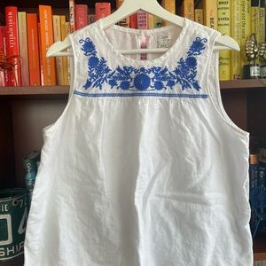Embroidered J. Crew Linen Tank Top 12